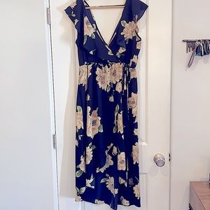 Navy blue floral dress